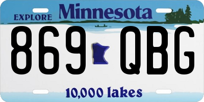 MN license plate 869QBG