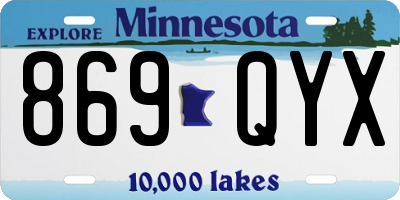 MN license plate 869QYX