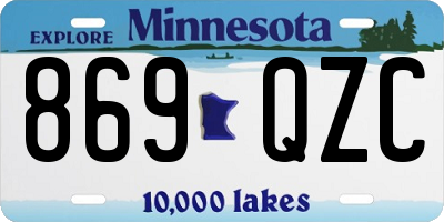 MN license plate 869QZC