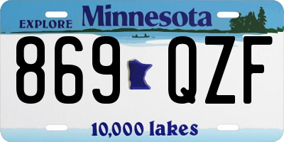 MN license plate 869QZF