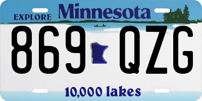 MN license plate 869QZG