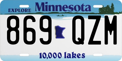 MN license plate 869QZM