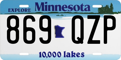 MN license plate 869QZP