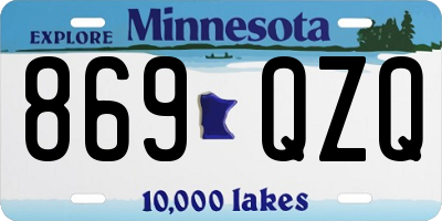 MN license plate 869QZQ