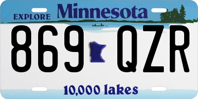 MN license plate 869QZR