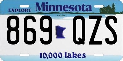 MN license plate 869QZS