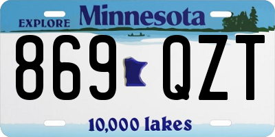 MN license plate 869QZT