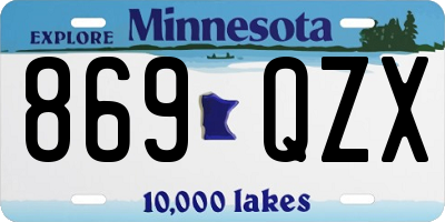 MN license plate 869QZX