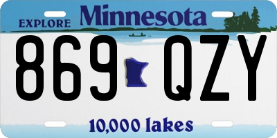 MN license plate 869QZY