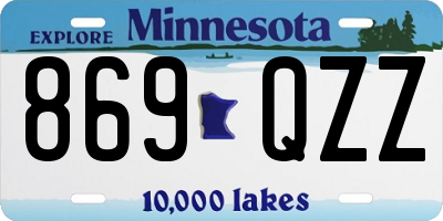 MN license plate 869QZZ