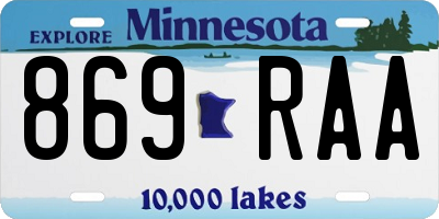 MN license plate 869RAA