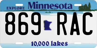 MN license plate 869RAC