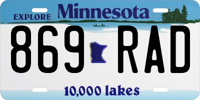 MN license plate 869RAD