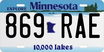 MN license plate 869RAE