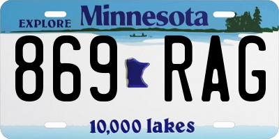 MN license plate 869RAG
