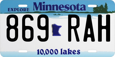 MN license plate 869RAH