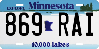 MN license plate 869RAI