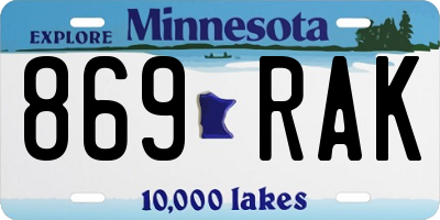 MN license plate 869RAK