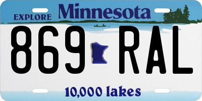 MN license plate 869RAL