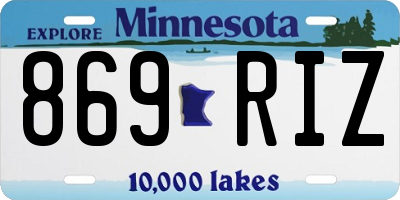 MN license plate 869RIZ