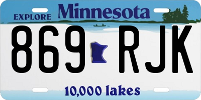 MN license plate 869RJK
