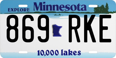 MN license plate 869RKE
