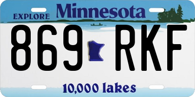 MN license plate 869RKF