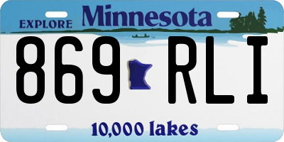 MN license plate 869RLI