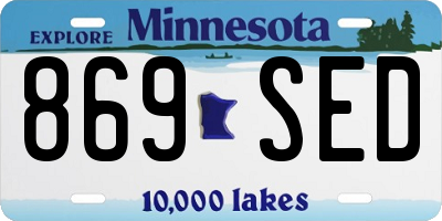 MN license plate 869SED