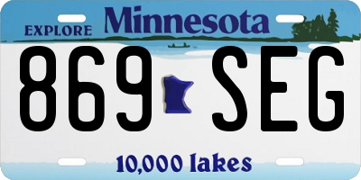 MN license plate 869SEG