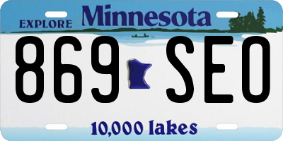 MN license plate 869SEO