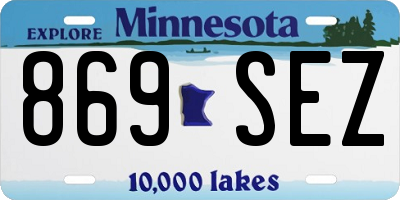MN license plate 869SEZ