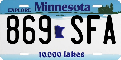 MN license plate 869SFA