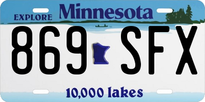 MN license plate 869SFX