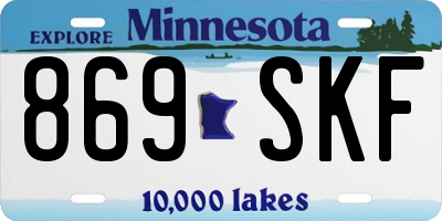 MN license plate 869SKF