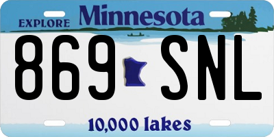 MN license plate 869SNL