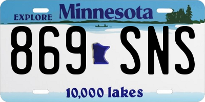 MN license plate 869SNS