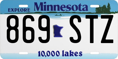MN license plate 869STZ