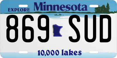 MN license plate 869SUD