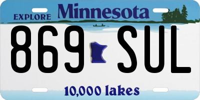 MN license plate 869SUL