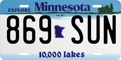 MN license plate 869SUN