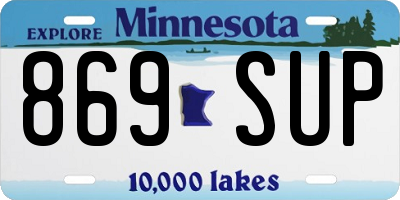 MN license plate 869SUP