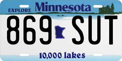 MN license plate 869SUT