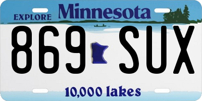 MN license plate 869SUX