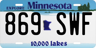 MN license plate 869SWF