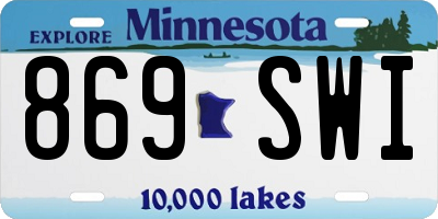 MN license plate 869SWI