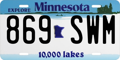 MN license plate 869SWM