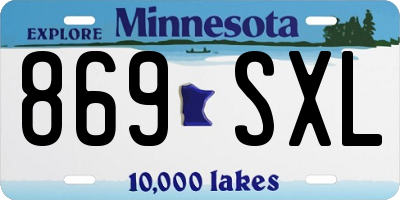 MN license plate 869SXL