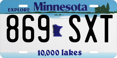 MN license plate 869SXT