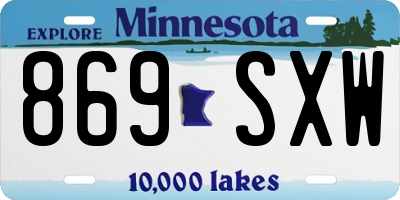 MN license plate 869SXW